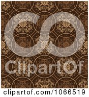 Poster, Art Print Of Retro Brown Circle Floral Background
