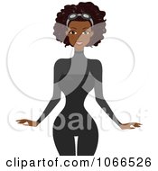 Clipart Black Summer Woman In A Diving Suit Royalty Free Vector Illustration