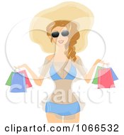 Poster, Art Print Of Blond Summer Woman Shopping