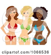 Clipart Beautiful Summer Women In Bikinis Royalty Free Vector Illustration by BNP Design Studio