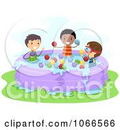Poster, Art Print Of Stick Boys Throwing Water Balloons In A Kiddie Pool