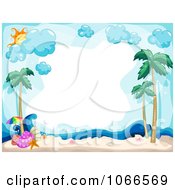 Poster, Art Print Of Horizontal Tropical Beach Frame With Shells