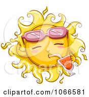Clipart Summer Sun Drinking Juice Royalty Free Vector Illustration by BNP Design Studio