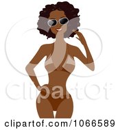 Clipart Black Summer Woman Wearing Shades Royalty Free Vector Illustration by BNP Design Studio