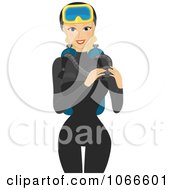 Poster, Art Print Of Blond Summer Woman In A Scuba Diving Suit