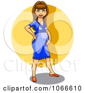 Clipart Standing Pregnant Woman Royalty Free Vector Illustration
