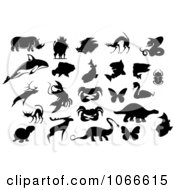 Poster, Art Print Of Silhouetted Animal Collage