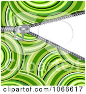 Poster, Art Print Of Green Circle Pattern And Revealing Zipper