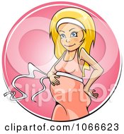 Clipart Pregnant Woman With A Ribbon Around Her Belly Royalty Free Vector Illustration
