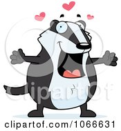 Clipart Pudgy Badger With Open Arms Royalty Free Vector Illustration