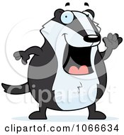 Poster, Art Print Of Pudgy Badger Waving