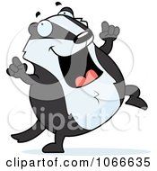 Clipart Pudgy Badger Dancing Royalty Free Vector Illustration