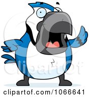 Poster, Art Print Of Pudgy Blue Jay Waving