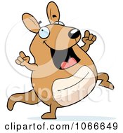 Clipart Pudgy Kangaroo Dancing Royalty Free Vector Illustration