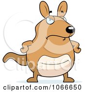 Clipart Pudgy Mad Kangaroo Royalty Free Vector Illustration