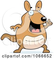 Clipart Pudgy Kangaroo With An Idea Royalty Free Vector Illustration