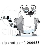 Clipart Pudgy Mad Lemur Royalty Free Vector Illustration
