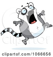 Clipart Pudgy Lemur Jumping Royalty Free Vector Illustration
