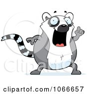 Clipart Pudgy Lemur With An Idea Royalty Free Vector Illustration