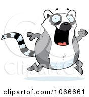 Clipart Pudgy Lemur Running Royalty Free Vector Illustration