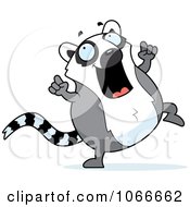 Clipart Pudgy Lemur Dancing Royalty Free Vector Illustration