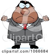 Poster, Art Print Of Pudgy Mad Black Businessman