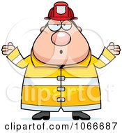 Poster, Art Print Of Pudgy Fireman Shrugging