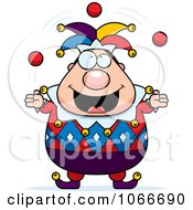 Clipart Pudgy Jester Juggling Royalty Free Vector Illustration