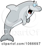 Clipart Happy Dolphin Leaping Royalty Free Vector Illustration by Cory Thoman