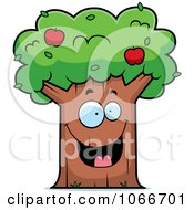Clipart Happy Apple Tree Royalty Free Vector Illustration