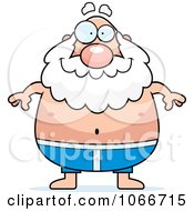 Clipart Pudgy Grandpa Swimmer Royalty Free Vector Illustration