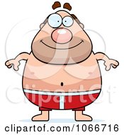Clipart Pudgy Male Swimmer Royalty Free Vector Illustration by Cory Thoman