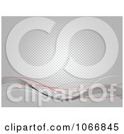 Clipart Waves Over A Gray Halftone Background Royalty Free Vector Illustration