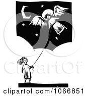 Girl Flying An Angel Kite