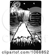 Poster, Art Print Of Goat On Top Of A Mountain
