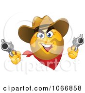 Poster, Art Print Of Western Cowboy Emoticon Shooting