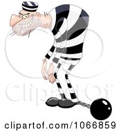 Clipart Grinning Convict In Prison Royalty Free Vector Illustration