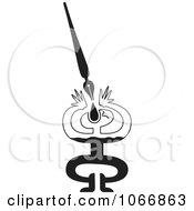 Clipart Man Swallowing Dripping Ink From A Pen Royalty Free Vector Illustration