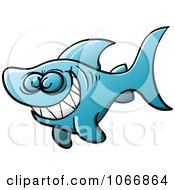 Poster, Art Print Of Blue Naughty Shark Grinning