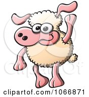 Clipart Waving Sheep Royalty Free Vector Illustration