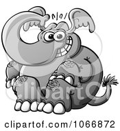 Poster, Art Print Of Nervous Elephant Sitting