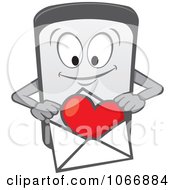 Poster, Art Print Of Cell Phone Character With A Love Letter