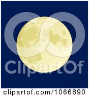 Clipart Full Moon In A Blue Sky Royalty Free Vector Illustration