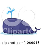 Clipart Whale Spraying Water Royalty Free Vector Illustration by BNP Design Studio