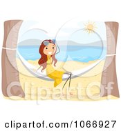 Poster, Art Print Of Stick Girl On A Beach Hammock