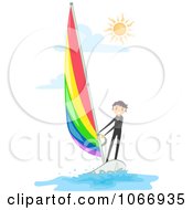 Poster, Art Print Of Stick Boy Wind Surfing