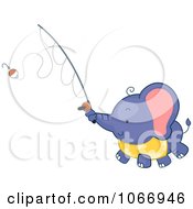 Clipart Fishing Elephant Royalty Free Vector Illustration