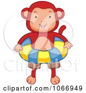 Poster, Art Print Of Beach Monkey With An Inner Tube
