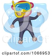 Clipart Snorkeling Monkey Royalty Free Vector Illustration by BNP Design Studio