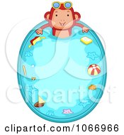 Clipart Monkey In A Swimming Pool Royalty Free Vector Illustration